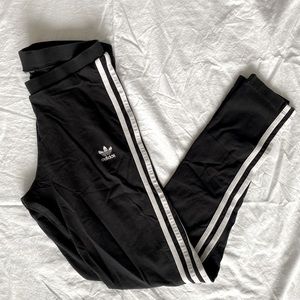 Black Adidas Three Stripe Leggings